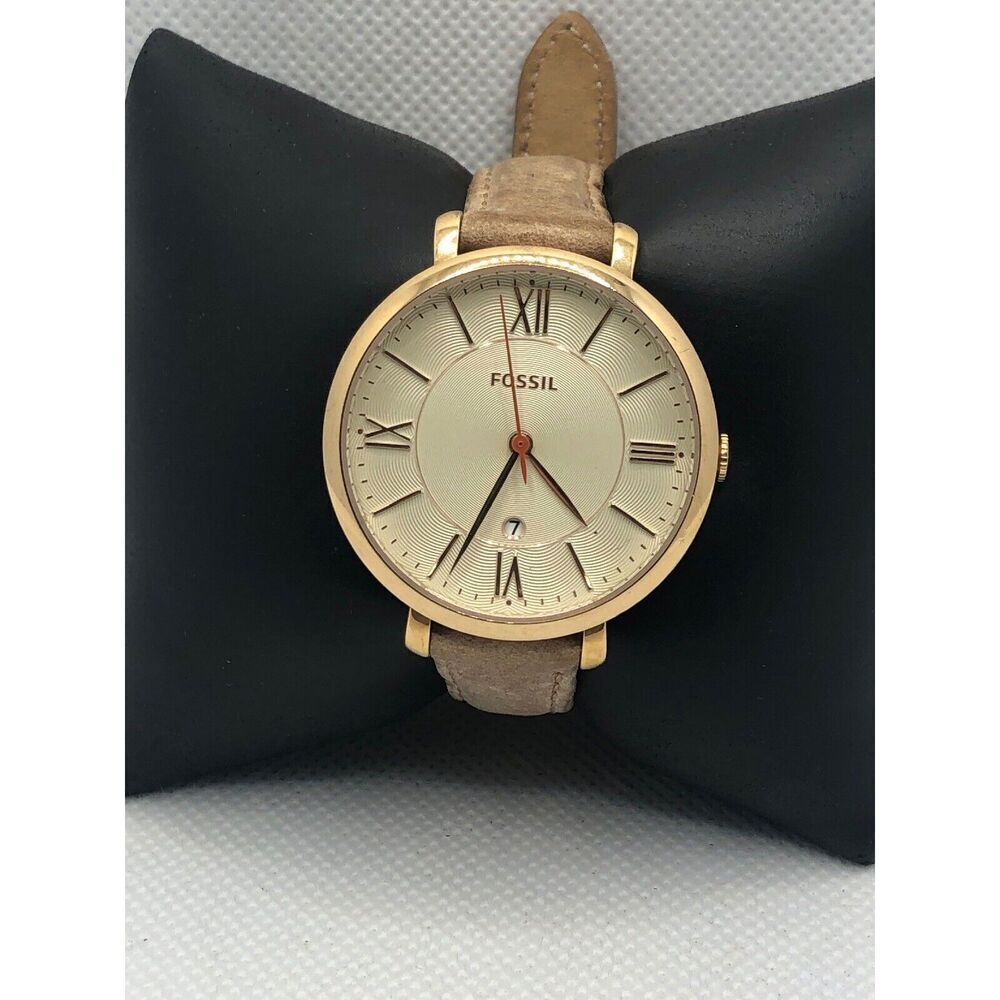 Fossil ES3737 Women's Brown Leather Analog White Dial Quartz Genuine Watch LP245